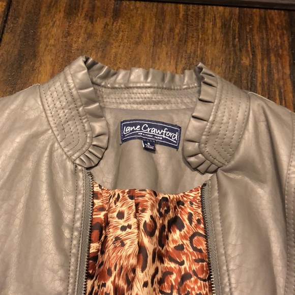 Lane Crawford Gray Leather Look Jacket - Small - Picture 4 of 7